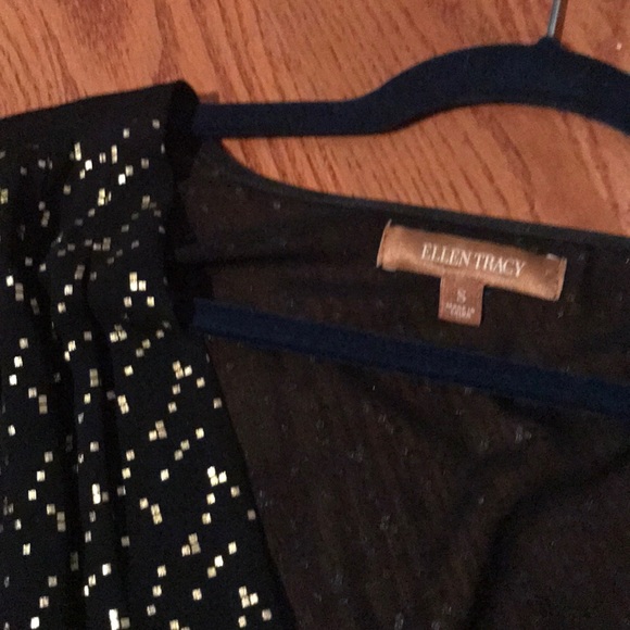 Black and gold flake deep V party blouse - Picture 2 of 5